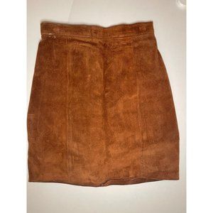 Vintage, 70s Fulton Landing by Phoenix - Women's knee length brown leather skirt